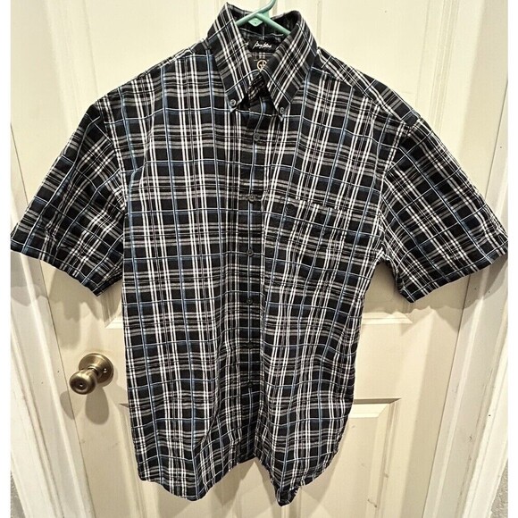 Wrangler‎ George Strait Blue Black Button Down Shirt Size Size Medium - Picture 1 of 6